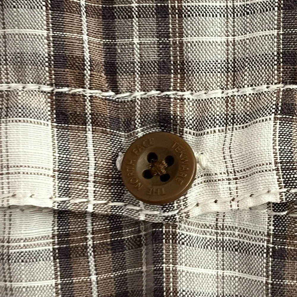 The North Face Men’s White & Brown Checkered Shirt Size Small